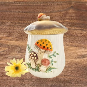 Vintage Merry Mushroom Ceramic Cookie Jar / Sears Merry Mushroom Cookie Jar / Merry Mushroom Made by Sears c. 1970&#39;s