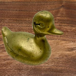 Vintage Brass Duck Figurine / 1960&#39;s Collectible Brass Duck