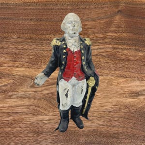 Antique General George Washington Cast Iron Still Coin Bank / 1800&#39;s Collectible George Washington Piggy Bank