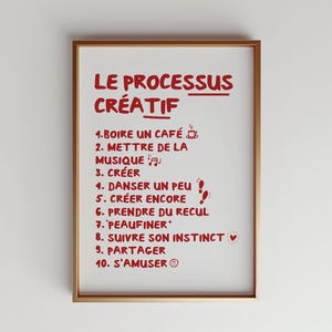 Le Processus Créatif French Poster: Minimalist Typography Art (Digital Download)