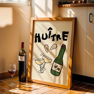 Poster Huître Affiche Cuisine Téléchargeable Affiches Décoration Murale Cuisine Affiche Vintage Art Numérique Coquette Decor Oyster Poster