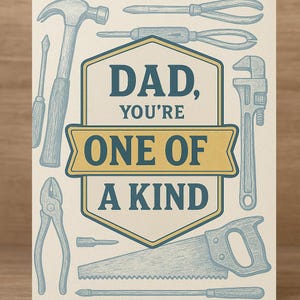 Papa, tu es unique en son genre, carte imprimable pour la fête des pères | Carte pliable DIY | Téléchargement instantané | Options intérieures doublées et vierges