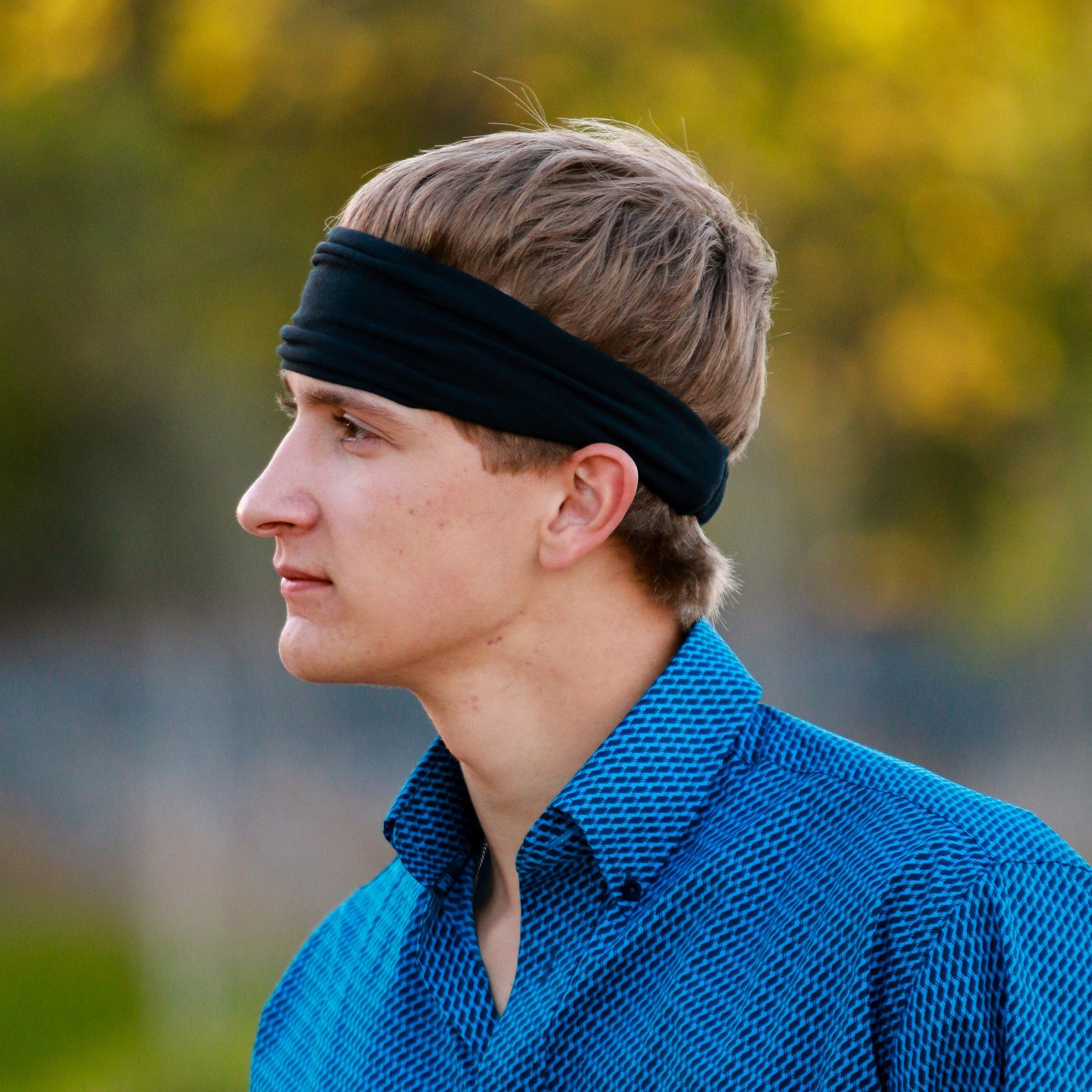 Men's Black Headband Black Sports Wrap Athletic Etsy