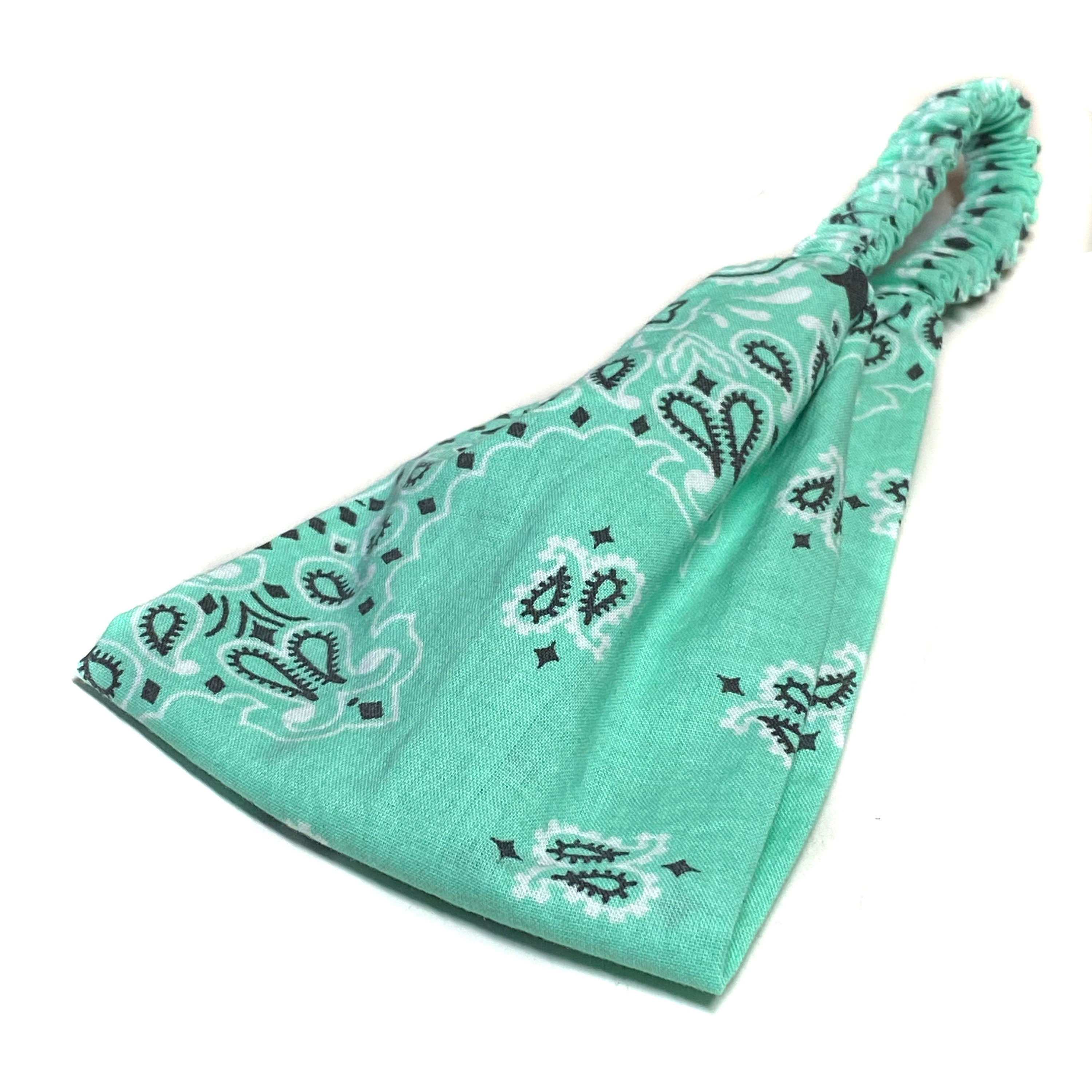 Mint Green Wide Bandana Headband Cotton Fabric S M L X Etsy UK