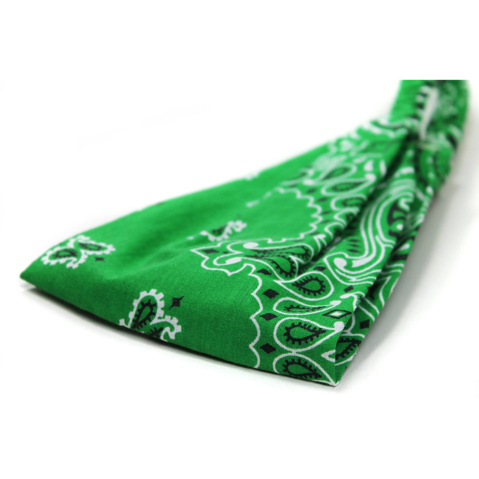 Men's Green Bandana Headband Kelly Green Bandanna Head Etsy