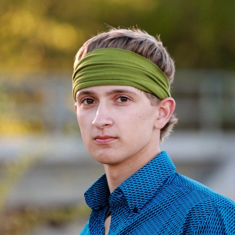 Men S Green Headband Green Sports Wrap Athletic Etsy