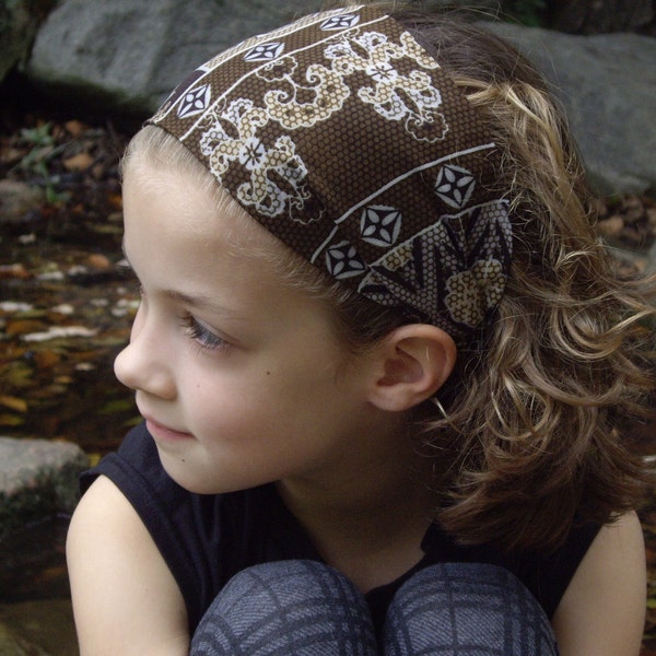 Headband - Brown Hair Band, Tribal Pattern Bohemian