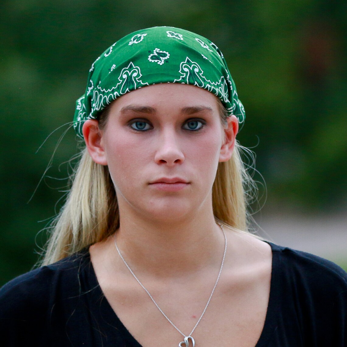 Hunter Green Bandana Headcovering Head Wrap Ladies Bandanna Etsy