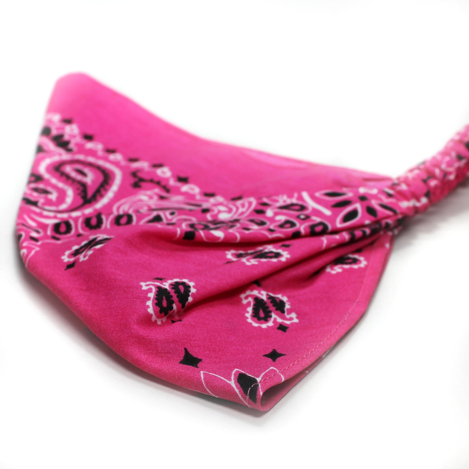 Head Scarf Kerchief Hot Pink Head Scarf Fashion Bandana Etsy