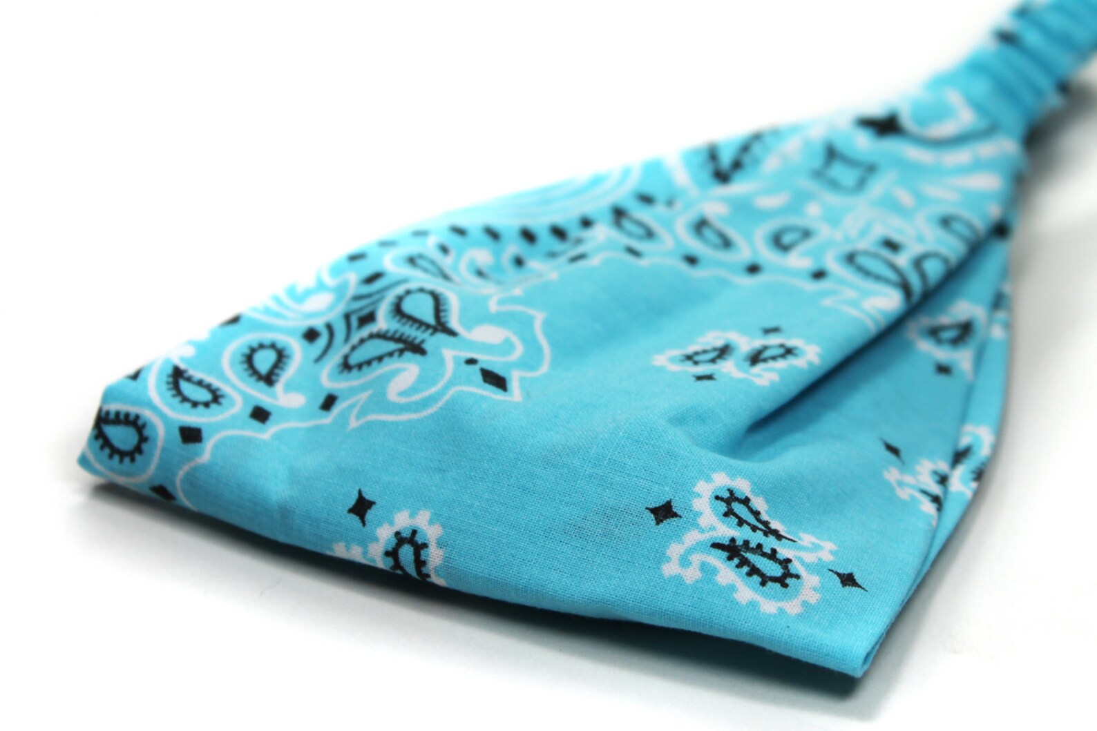 Light Blue Bandana Headband Wide Cotton Headband Cute Etsy