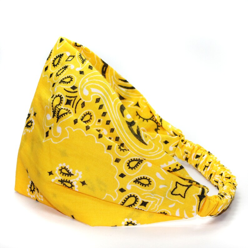 Men's Yellow Bandana Headband Bright Yellow Bandanna Etsy