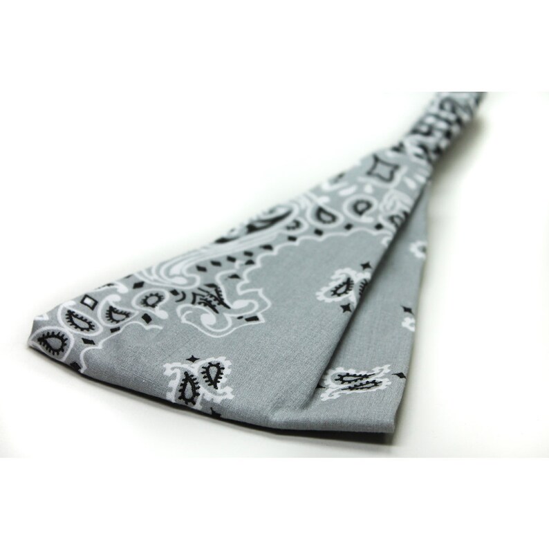 Men's Gray Bandana Headband Silver Bandanna Head Scarf Etsy