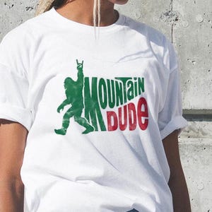 Mountain Dude T-Shirt Parody of Mountain Dew L/XL White Only