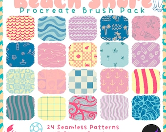 Beach Shore Procreate Stamp Brush set