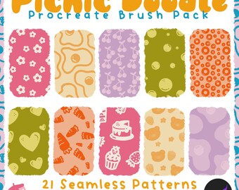 Picnic Doodles Procreate Stamp Brush set