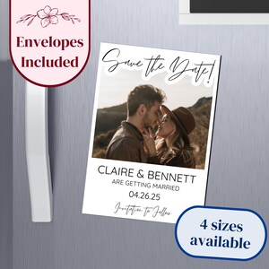 Custom Photo Save the Date Magnet - Personalized Magnet - Photo Magnet - Wedding Magnet - Elegant Save the Date - Simple Save the Date