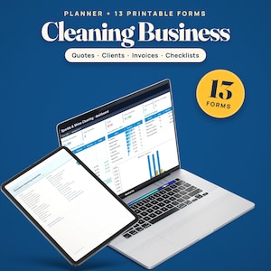 Cleaning Business Starter Kit: Planner Spreadsheet, Pricing Calculator, Checklists and Client Forms