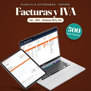 Modello di fattura e contabilità per freelance in Spagna, fattura autonoma IVA IRPF, Excel e Fogli Google