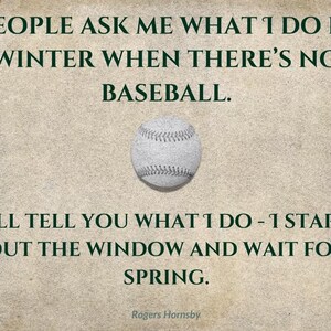 Vintage Baseball Quote Poster - Digital Download - Nostalgic Sports Art For Baseball Fans