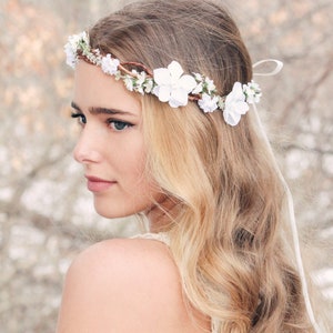 bridal hair acessories, cherry blossom flower crown, wedding headpiece, woodland flower, bridal hair flower, rustic wedding, bridal headband