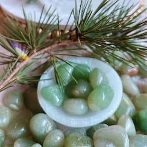 2 Tumbled green aventurine crystals, lucky crystal, prosperity rock