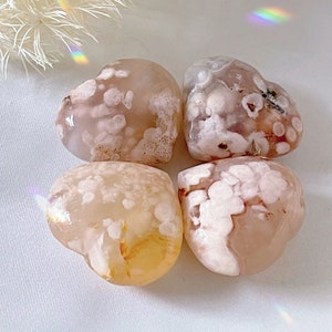 Kleine Blume Achat mit Karneol Herz Handfläche Steine Meditation beruhigende Stein Blume Achat Kristall schnitzen