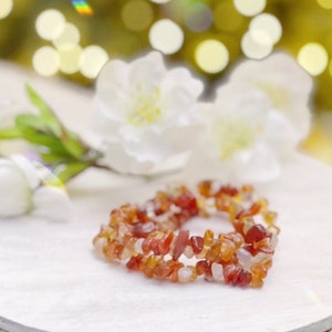 Pulsera de chip Carnelian, joyería Carnelian