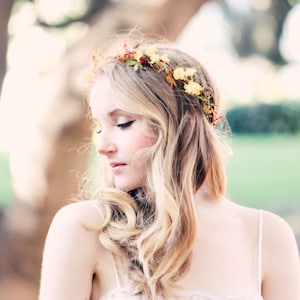 autumn wedding crown, woodland wedding, fall flower wreath