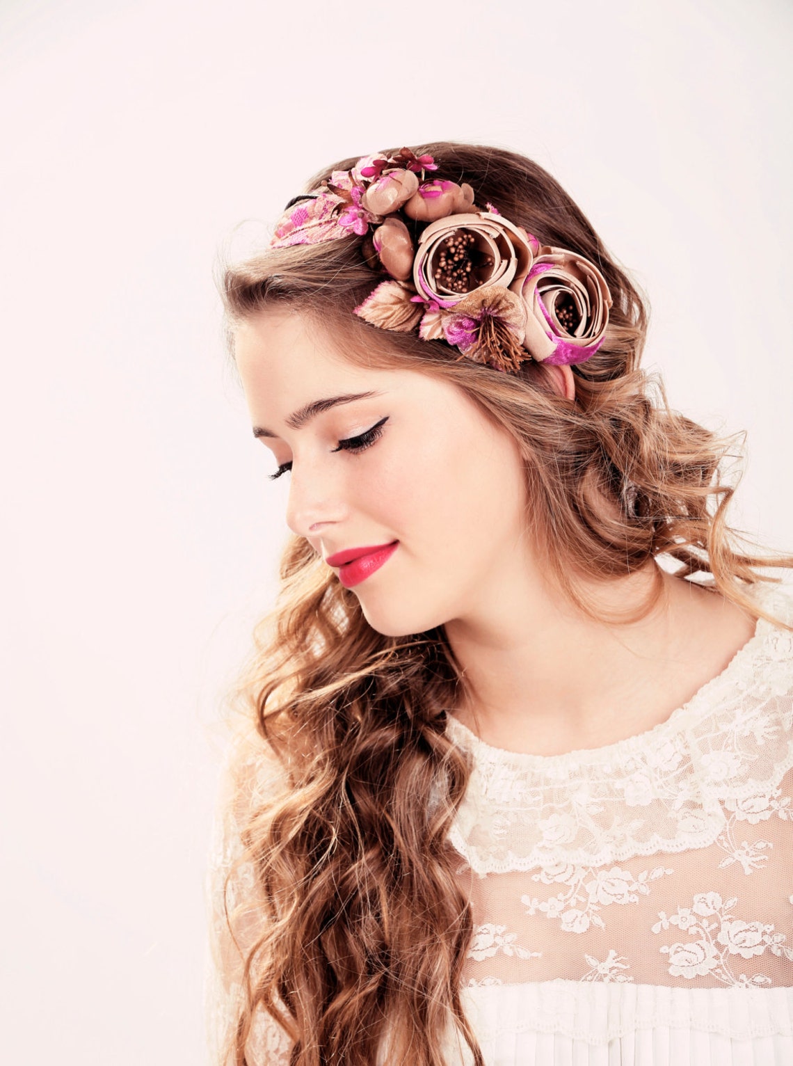 Wedding Hair Accessories Bridal Flower Hair Crown Woodland Etsy