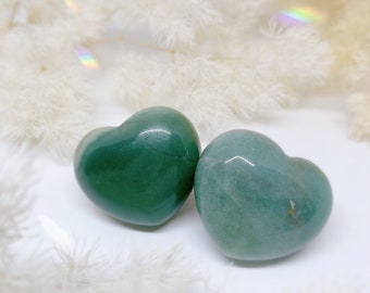 Large green aventurine heart crystals