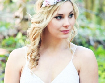 flower crown, bridal headband, wedding headband, bridal headpiece, flower for hair