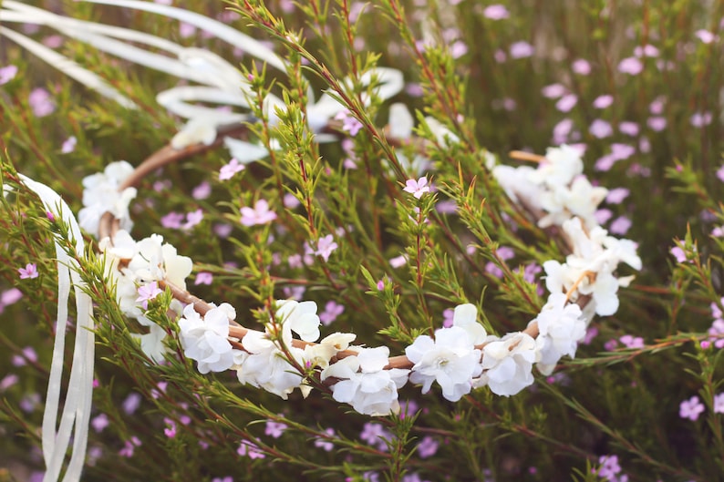 Flower crown, rustic head wreath, wedding headband, bridal hair, wedding crown image 7