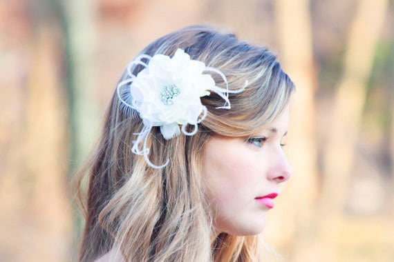 Bridal Flower, Fascinator, Hair Clip, Wedding Flower, bridal hair clip