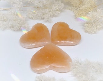 Peach Selenite heart satin spar orange selenite charging crystal cleansing crystal healing crystal home decor crystal gifts