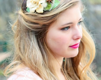 wedding hair comb, bridal headpiece, woodland hair comb - Last one