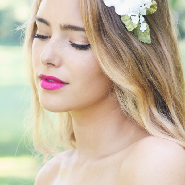 velvet milinery flower headpiece, wedding white flower, flower hair wedding