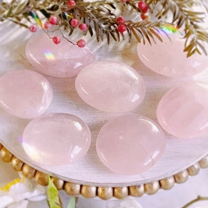 Rose Quartz Palm Stone, rose quartz pocket stone, heart chakra, polished crystal natural worry stone