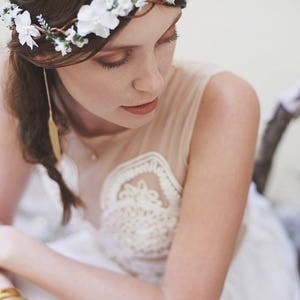 bridal hair acessories, cherry blossom flower crown, wedding headpiece, woodland flower, bridal hair flower, rustic wedding, bridal headband image 7