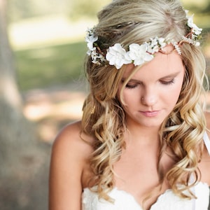 bridal hair acessories, cherry blossom flower crown, wedding headpiece, woodland flower, bridal hair flower, rustic wedding, bridal headband image 2