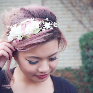bridal flower crown, wedding hair accessories, wedding flower wreath silk flower headband image 3