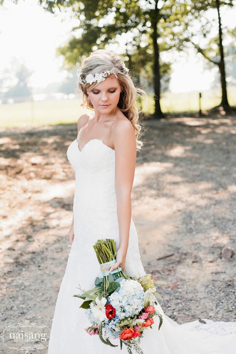 wedding headband, Bridal Flower hair, wedding accessories, wedding headpiece, Headband, head wreath, hair accessories, flower girl image 3