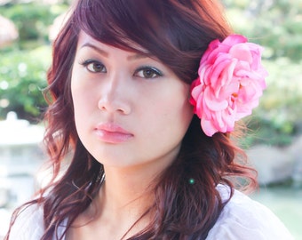 pince fleur de demoiselle d’honneur, accessoire de mariage, pince à cheveux rose rose, fleur pour cheveux, pince à cheveux de mariée, fleurs pour les cheveux