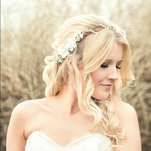 bridal hair acessories, cherry blossom flower crown, wedding headpiece, woodland flower, bridal hair flower, rustic wedding, bridal headband image 1