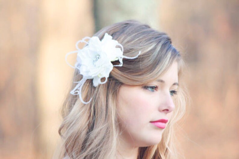 Bridal Flower Fascinator Hair Clip Wedding Flower Bridal Etsy