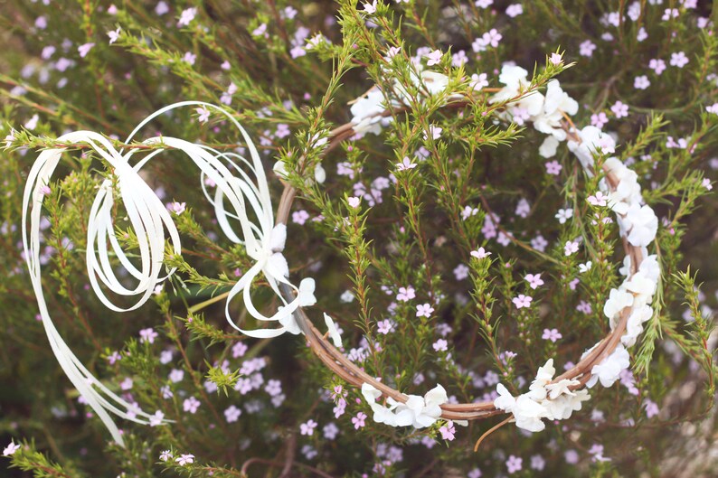 Flower crown, rustic head wreath, wedding headband, bridal hair, wedding crown image 6