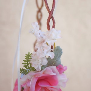 pink rose floral crown, bridal flower hair crown, woodland wedding, pale pink flower, milinery flower image 5