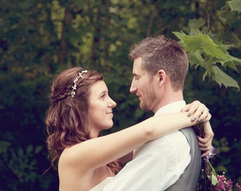 ivory headband, rustic wedding,  flower bridal crown, bridal headpiece