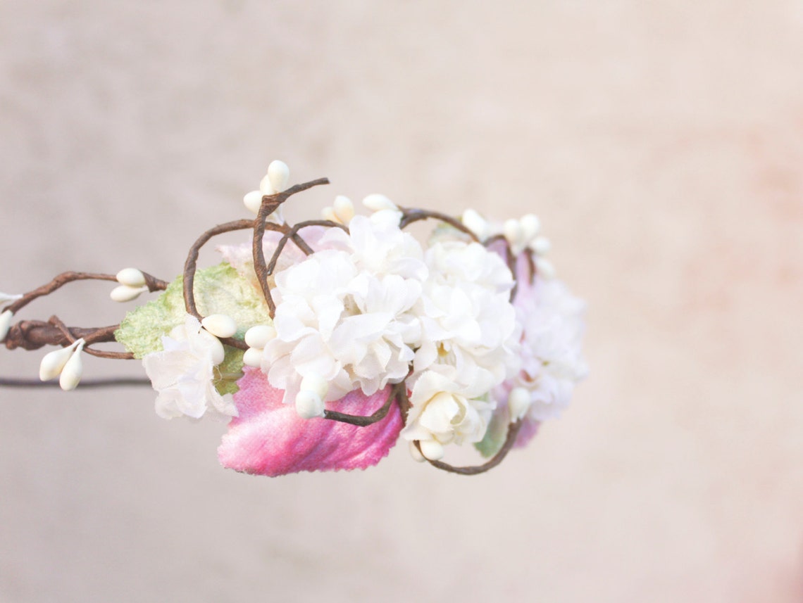 Bridal Flower Crown Wedding Hair Accessories Wedding Flower Etsy