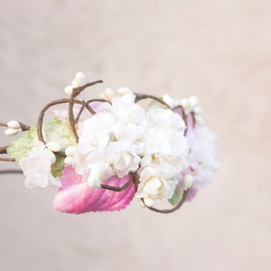 bridal flower crown, wedding hair accessories, wedding flower wreath silk flower headband image 5