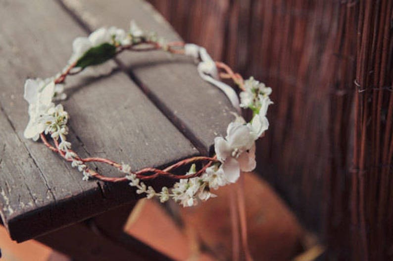 bridal hair acessories, cherry blossom flower crown, wedding headpiece, woodland flower, bridal hair flower, rustic wedding, bridal headband image 10